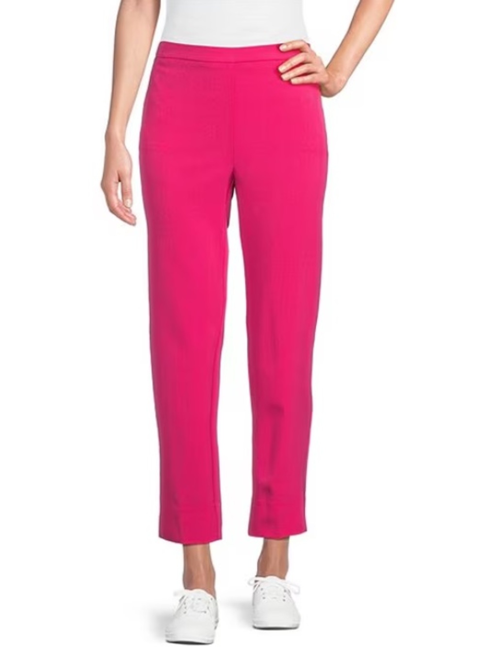 NWT Allison Daley City Stretch Pull On Ankle Pants Fuchsia Pink, Size 14